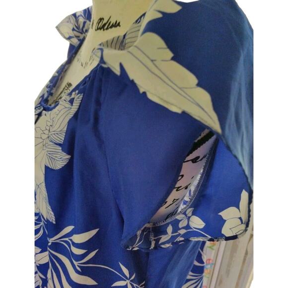 Vintage Hilo Hattie Hawaiian Dress Women’s Maxi VTG XL Blue Floral Style #613 - Picture 6 of 12